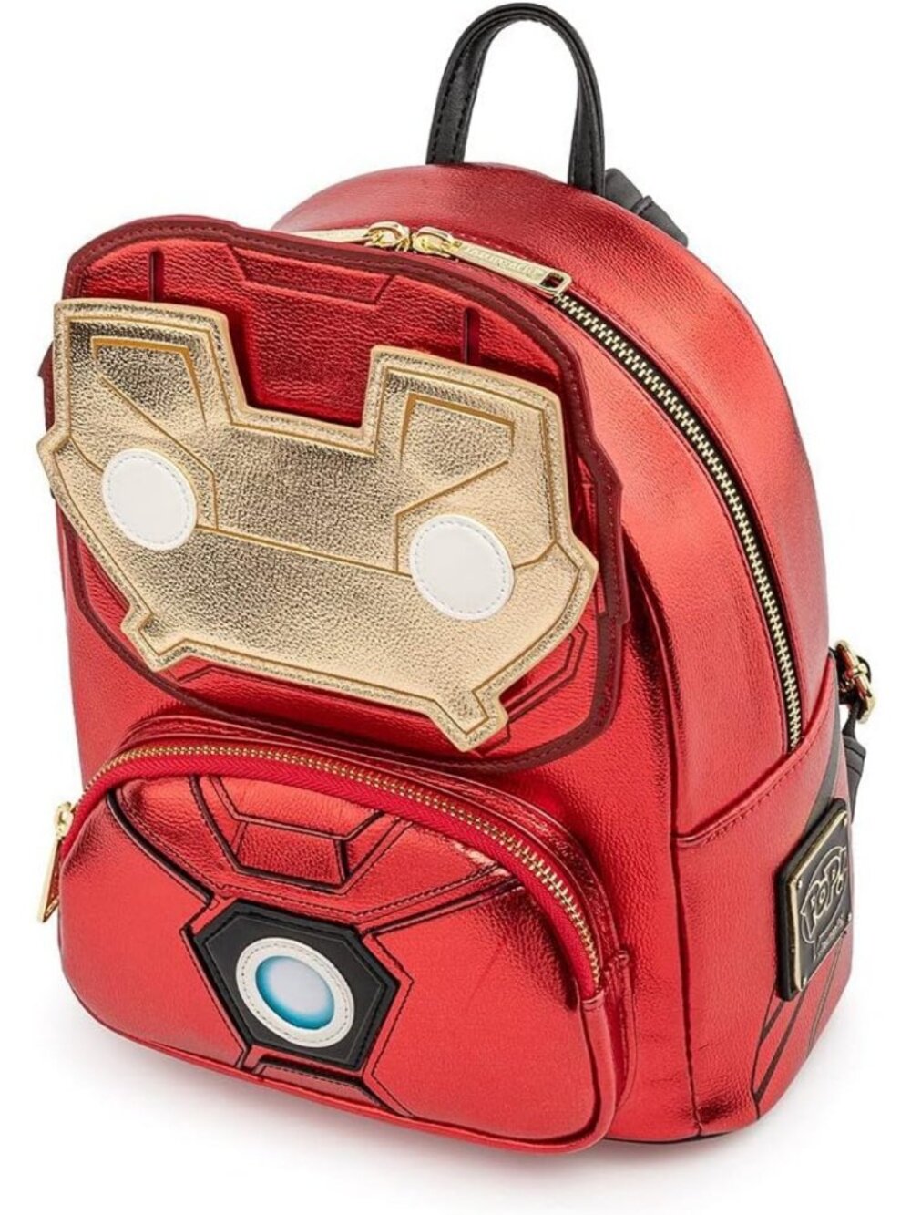 Light Up Iron Man Mini Backpack - Metallic Leather, Stylish & Fun for Fans - Picture 3 of 7